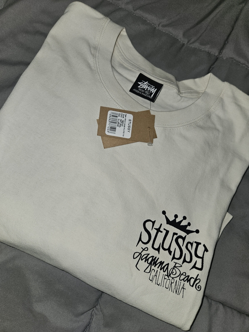 Stussy Cream Laguna Beach Graphic Short Sleeve Tee